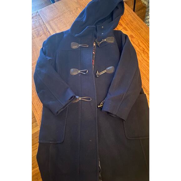 Pendleton Women's Size 12 Navy Blue Duffle Coat Toggle Buttons Wool Blend - Picture 1 of 13